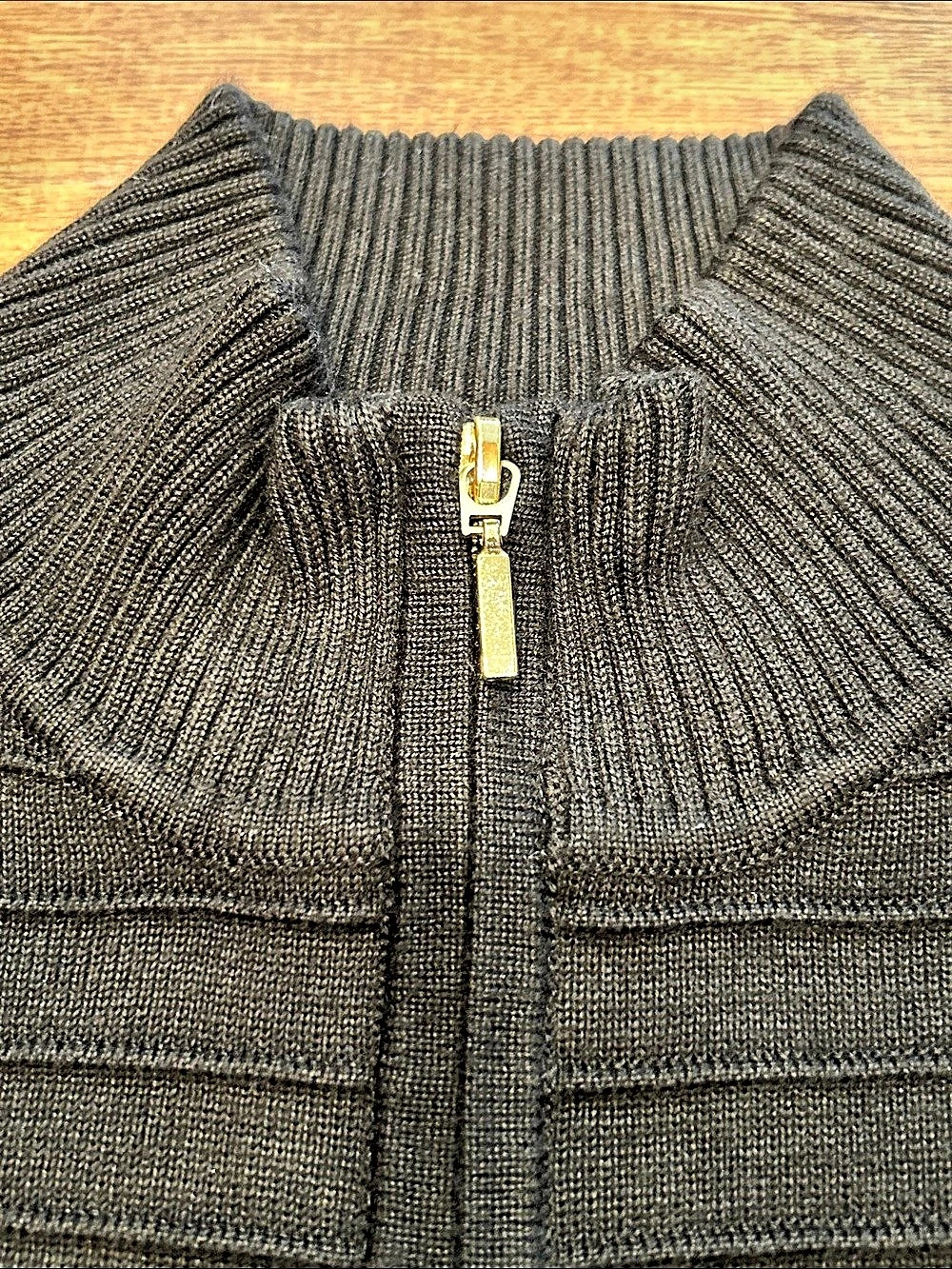 Calvin Klein Full Zip Ribbed Knit Sweater Dress Black Womens Size XL - Picture 7 of 16
